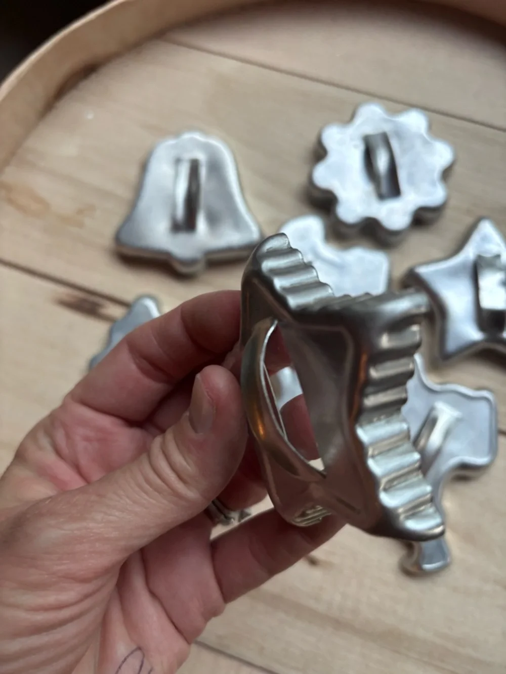 Vintage Aluminum Cookie Cutter Set Rustic Holiday Baking Farmhouse Kitchen Decor